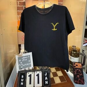 Mens Yellowstone Rider Sunset Silhouette Front and Back